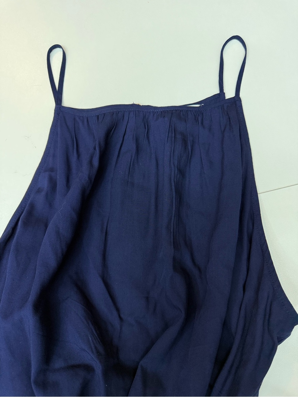 crown & ivy Navy Spaghetti-Strap Dress with Red and White Chevron Hem size XL - Picture 8 of 9